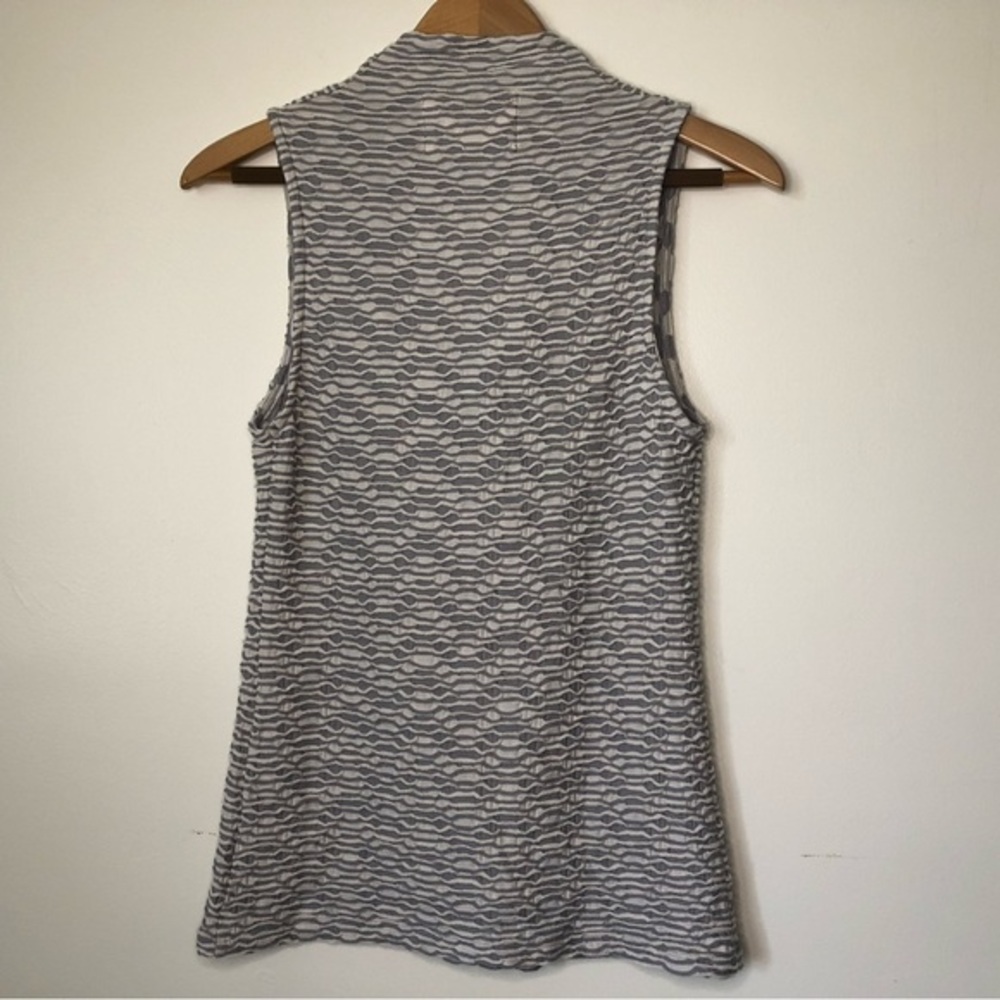 ANTHROPOLOGIE Deletta Nava Cowl Neck Tank Top Sz Small Gray & White‎ - Picture 3 of 7
